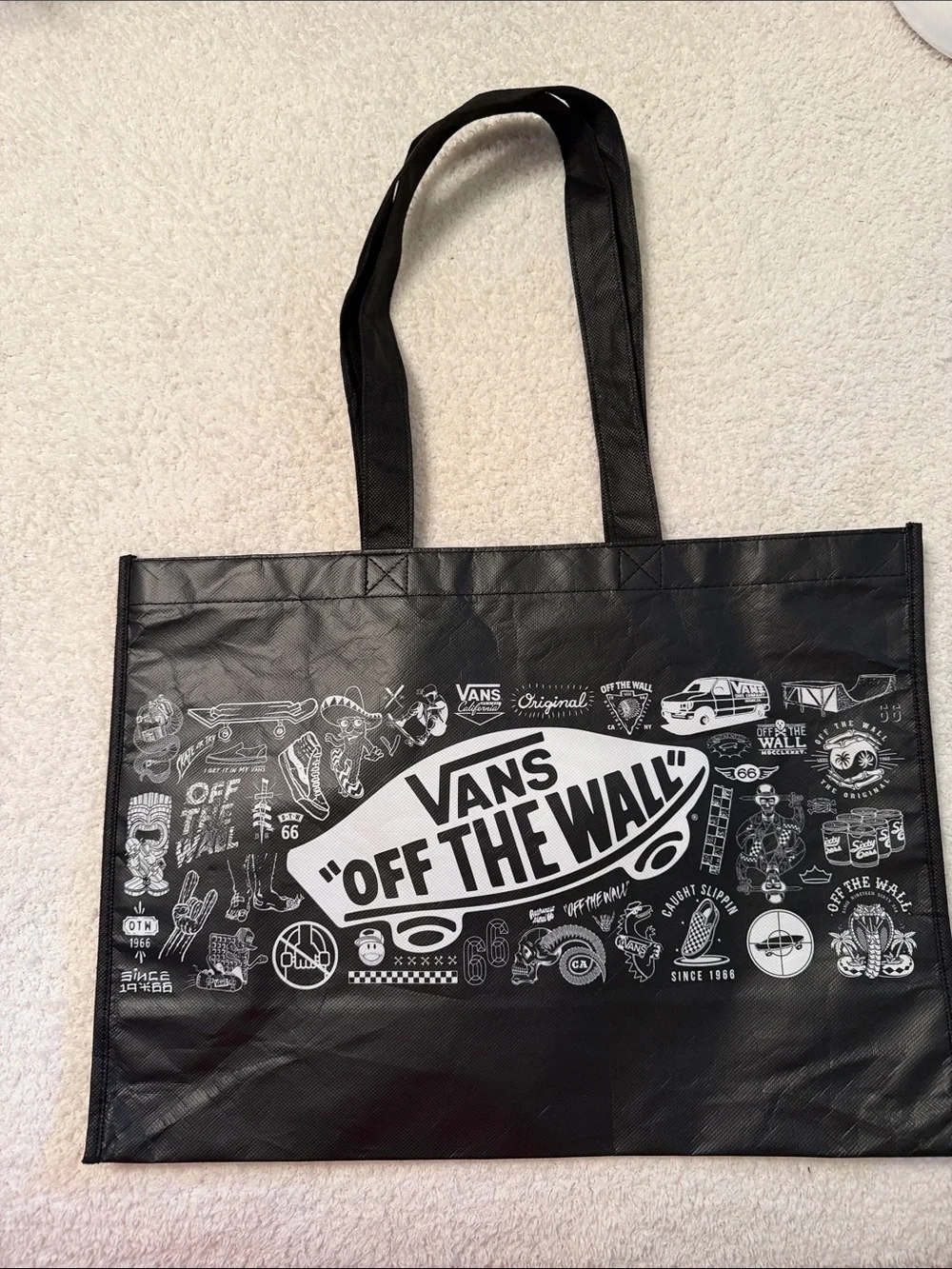 Vans Black & White Graphic Duffel Tote